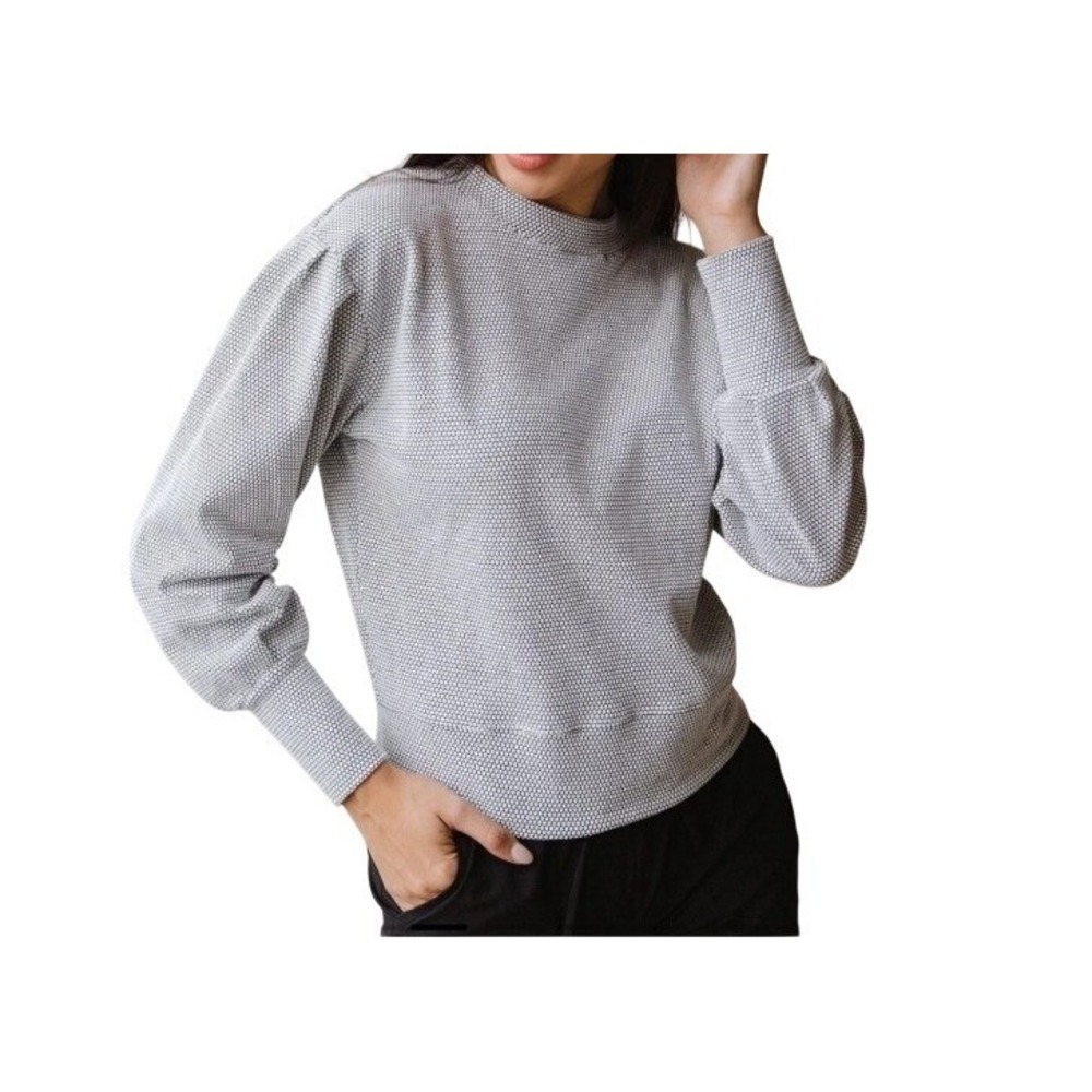 Albion Fit Womens S Black White Serena Honeycomb Long Sleeve Top